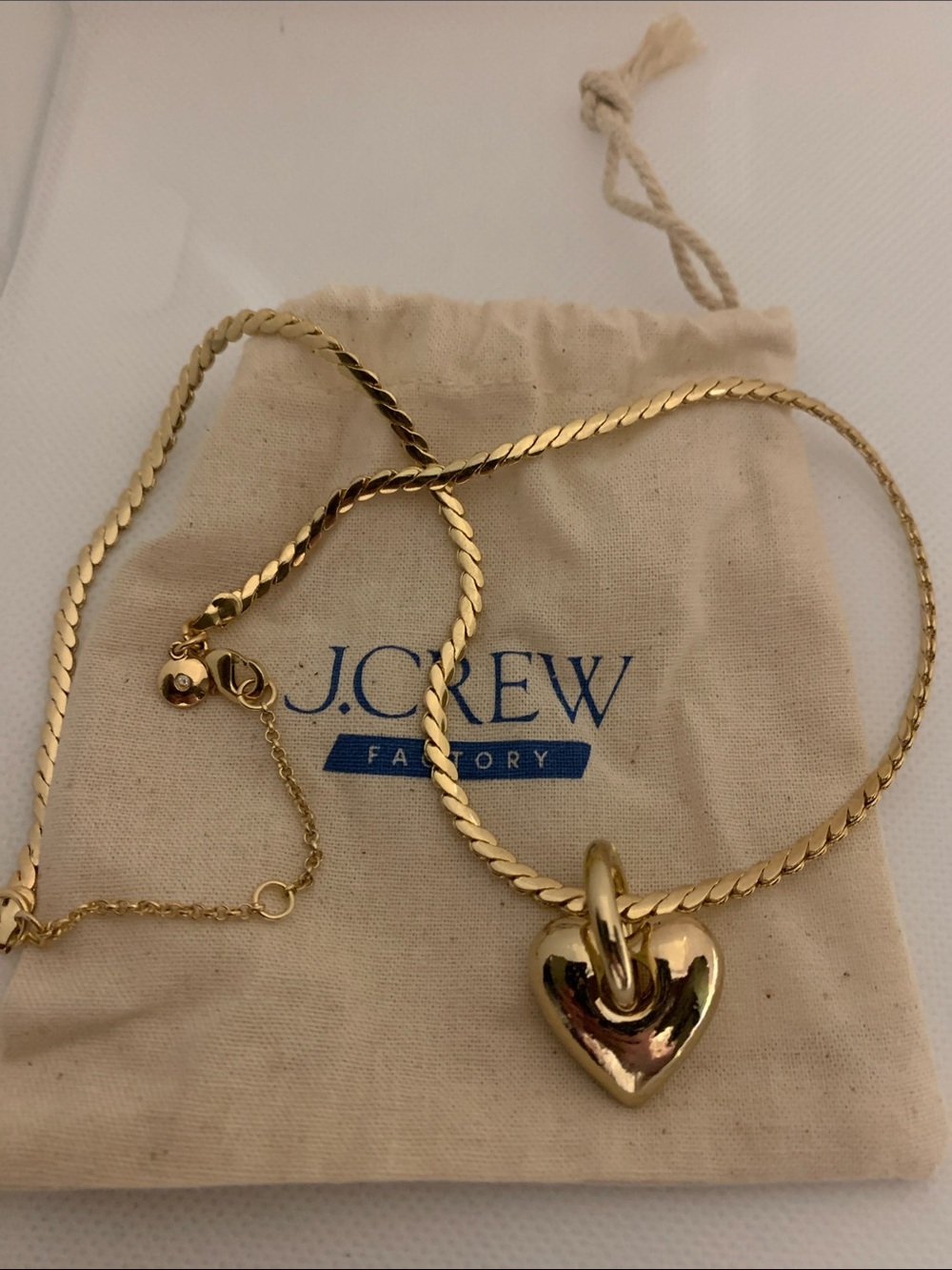J. Crew Gold Heart Pendant Necklace